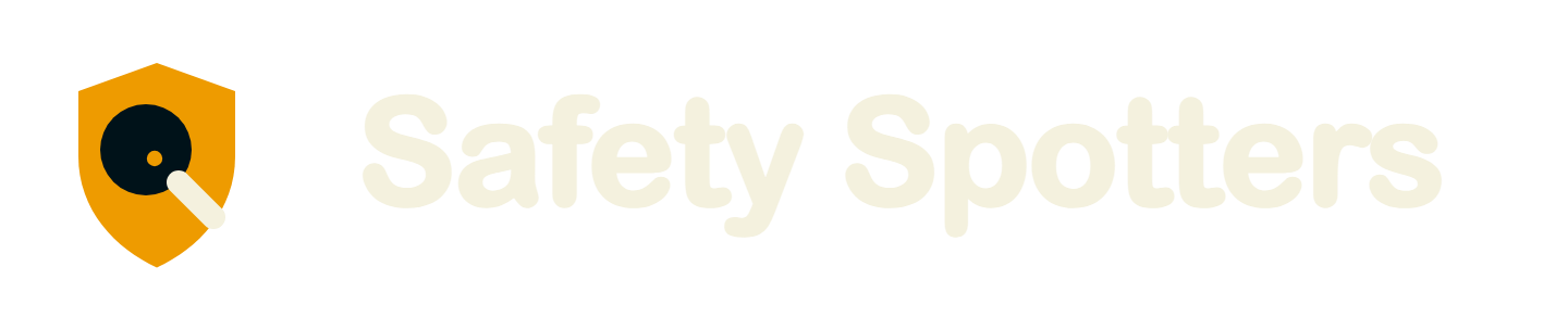Safety Spotters reversed logo for dark backgrounds