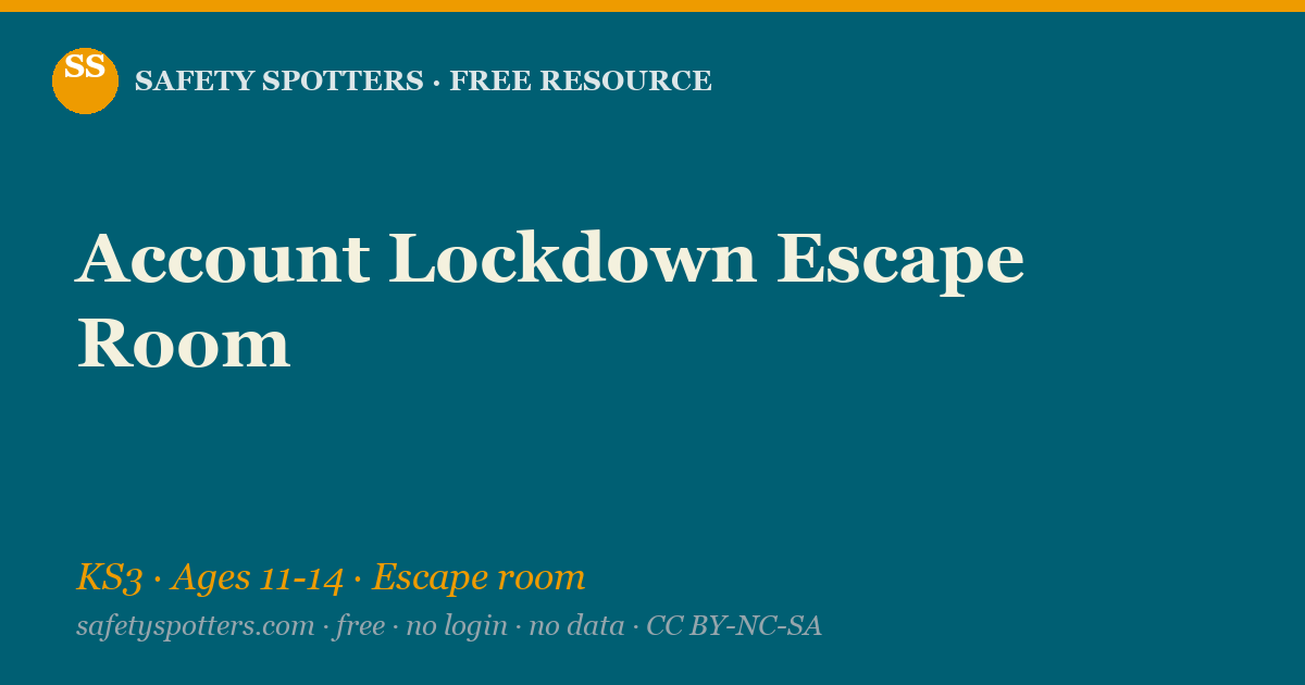 Account Lockdown Escape Room — Safety Spotters