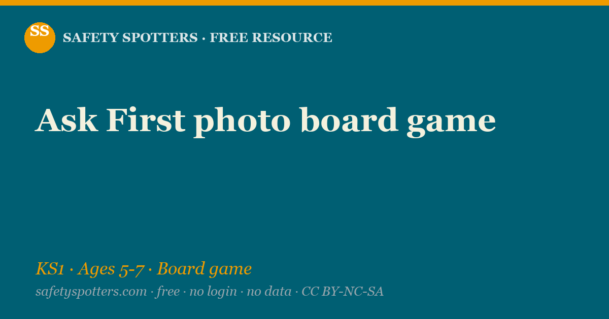 Ask First photo board game — Safety Spotters