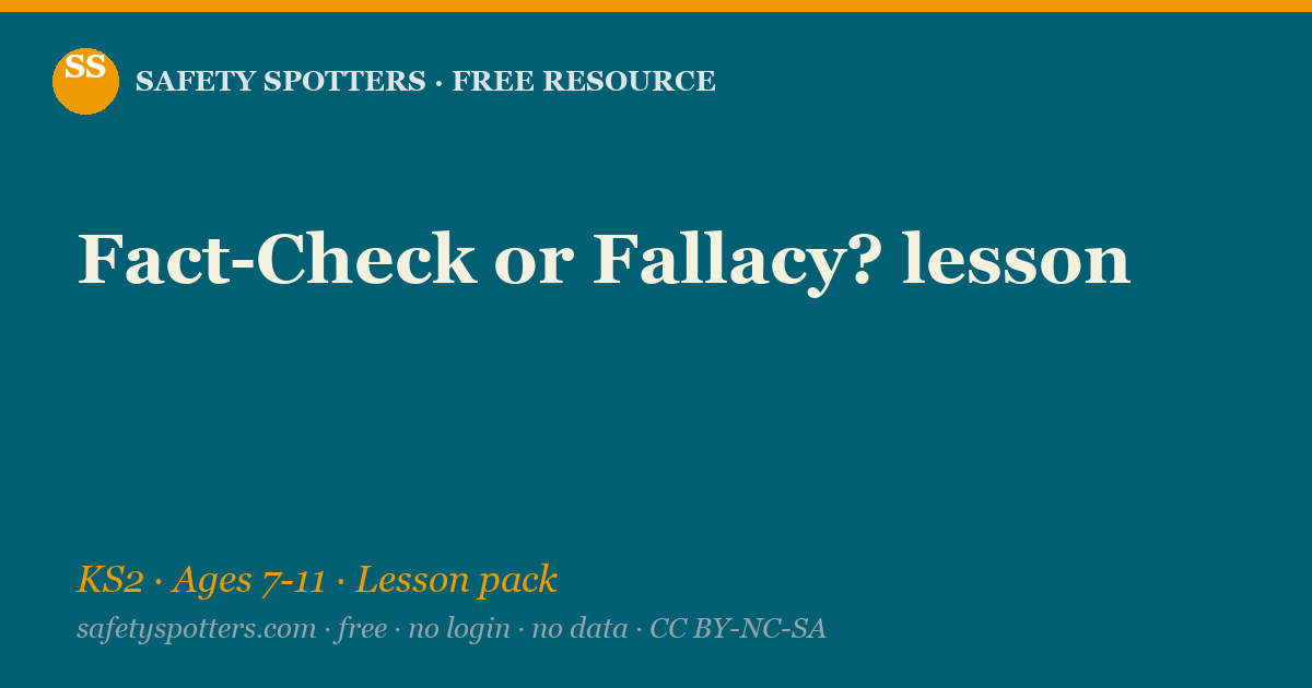 Fact-Check or Fallacy? lesson — Safety Spotters