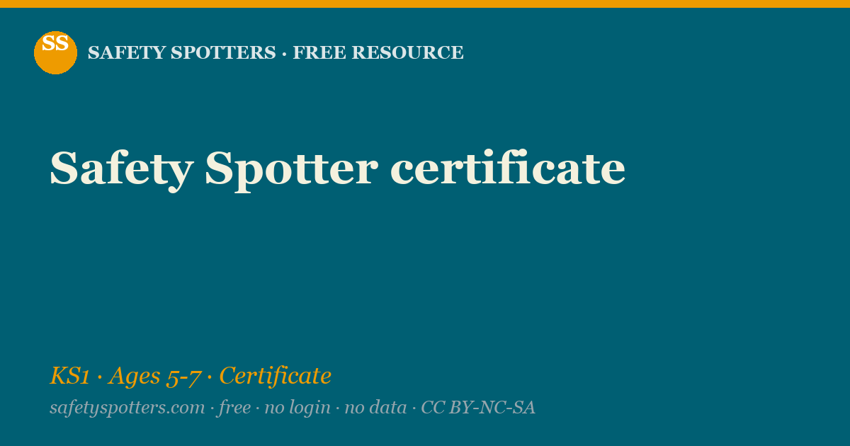 Safety Spotter certificate — Safety Spotters