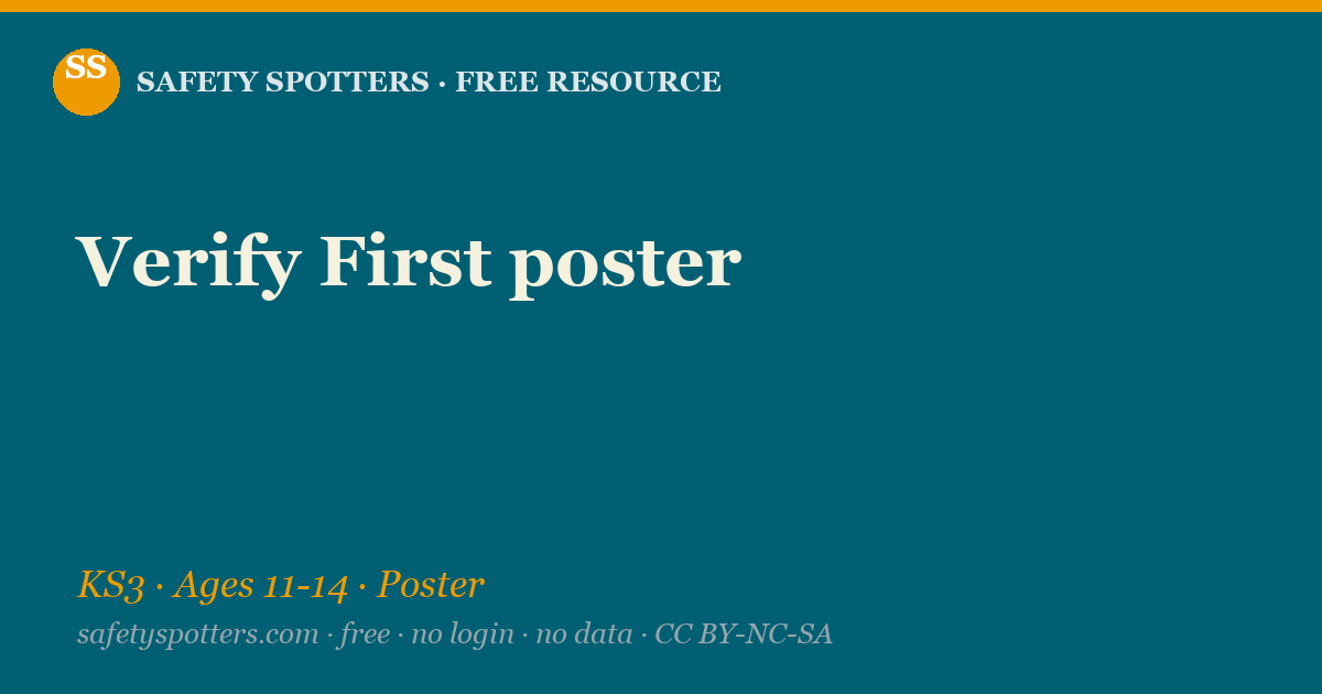 Verify First poster — Safety Spotters